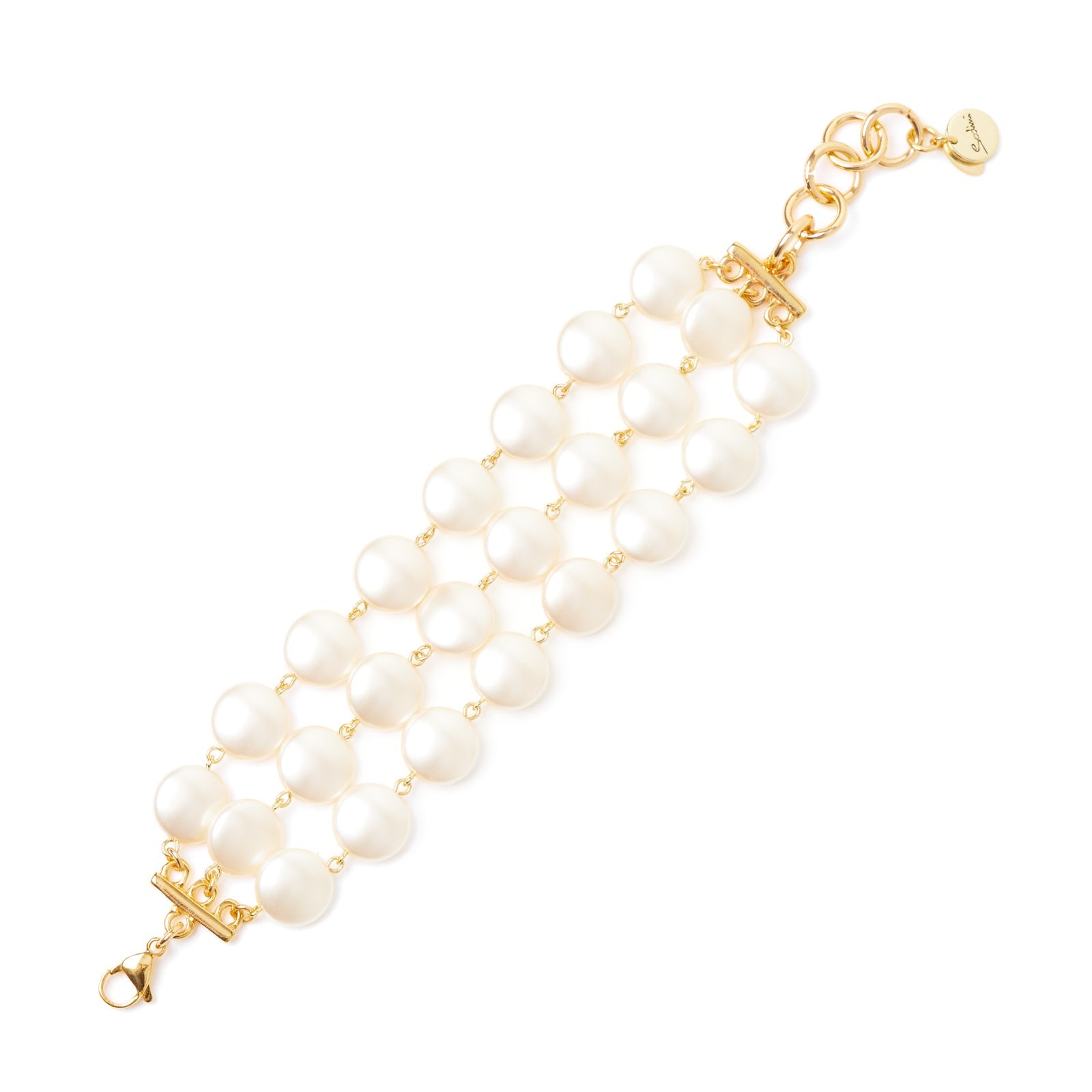 Bracciale a tre fili Grace - Oro e bianco - Sodini Bijoux