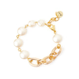 Bracciale grandi anelli e pasticche Grace - Oro e bianco - Sodini Bijoux