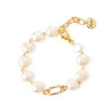 Bracciale a pasticche ed anello Grace - Oro e bianco - Sodini Bijoux