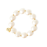 Bracciale elastico a pasticche Grace - Oro e bianco - Sodini Bijoux