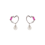 Orecchini cuore e perlina - Argento - Sodini Bijoux