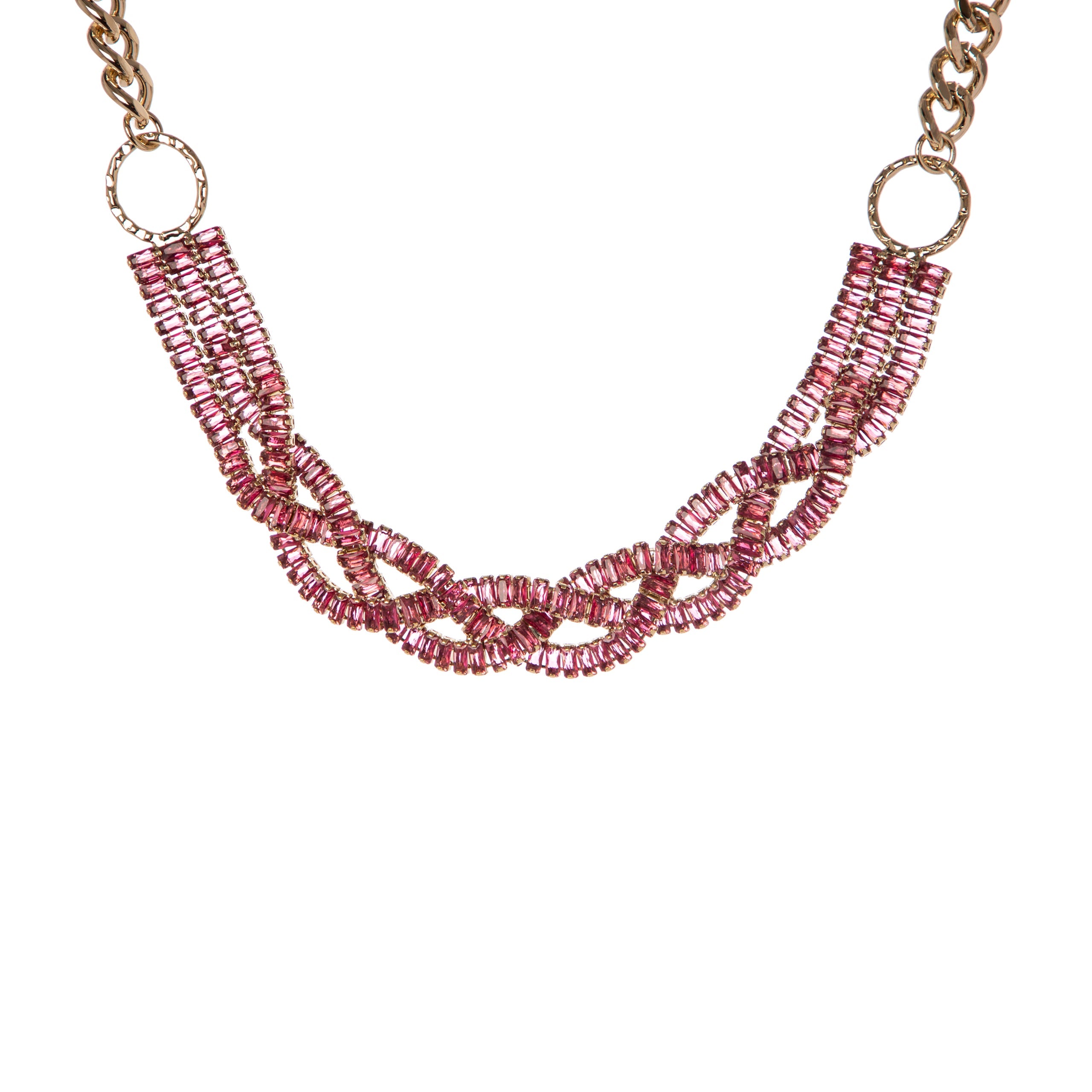 Girocollo catena e cristalli Cometa - Rosa - Sodini Bijoux