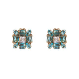 Orecchini fiore di cristalli Cometa - Turchese - Sodini Bijoux