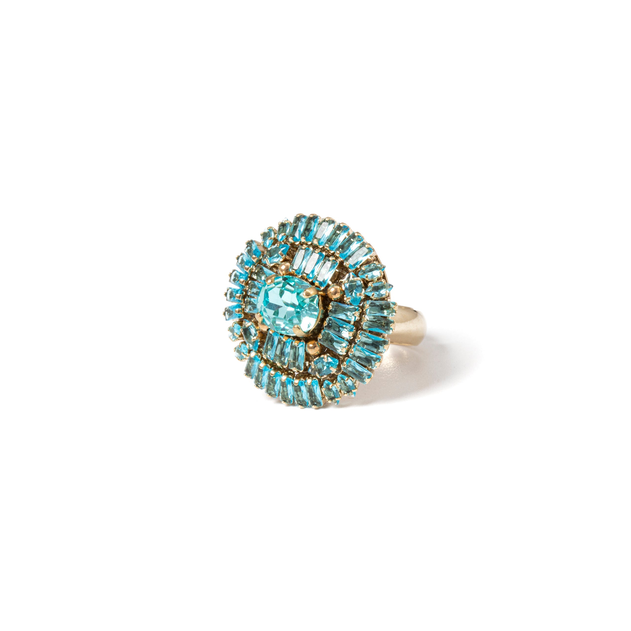 Anello cupola di cristalli Cometa - Turchese - Sodini Bijoux
