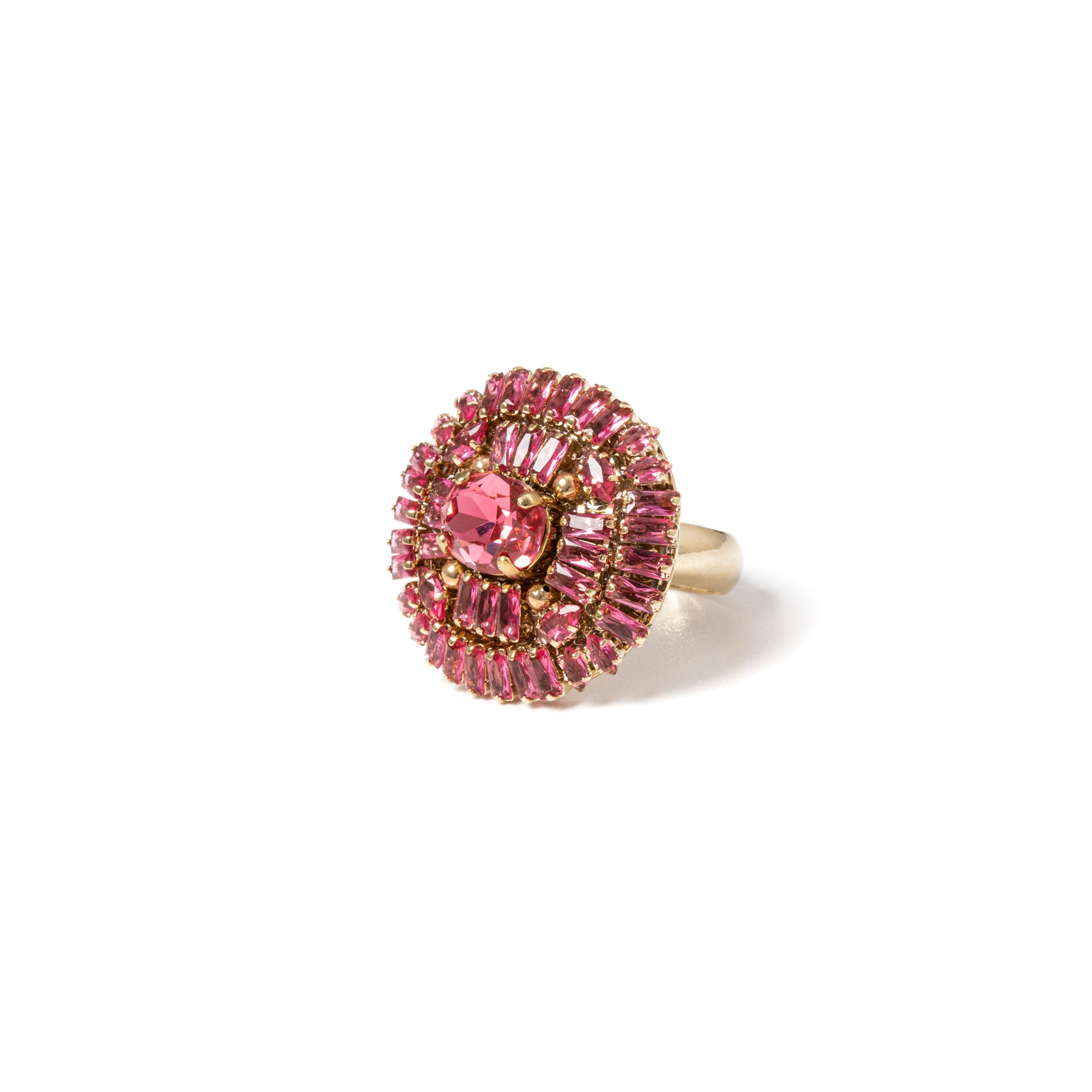 Anello cupola di cristalli Cometa - Rosa - Sodini Bijoux