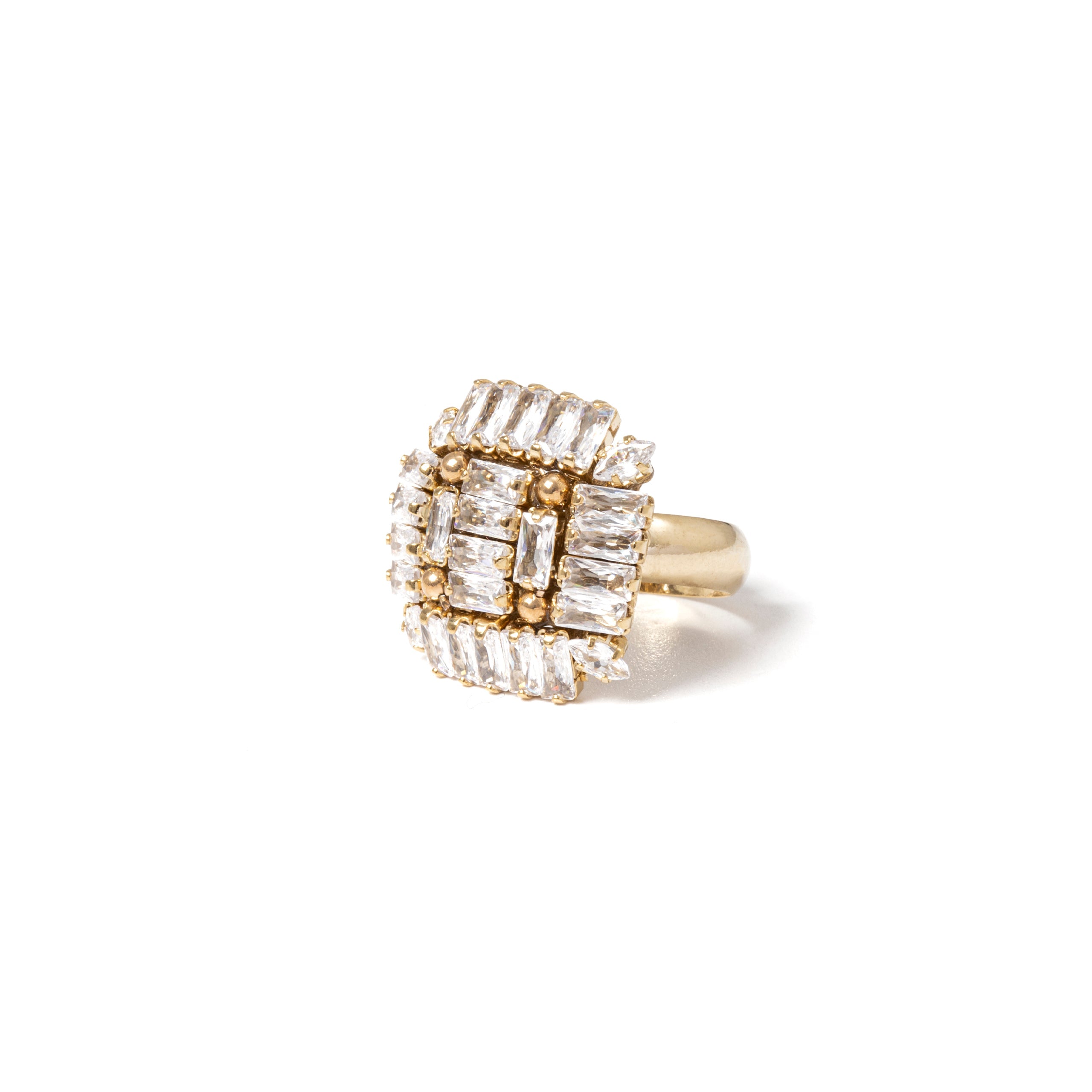 Anello cupola geometrica Cometa - Bianco - Sodini Bijoux