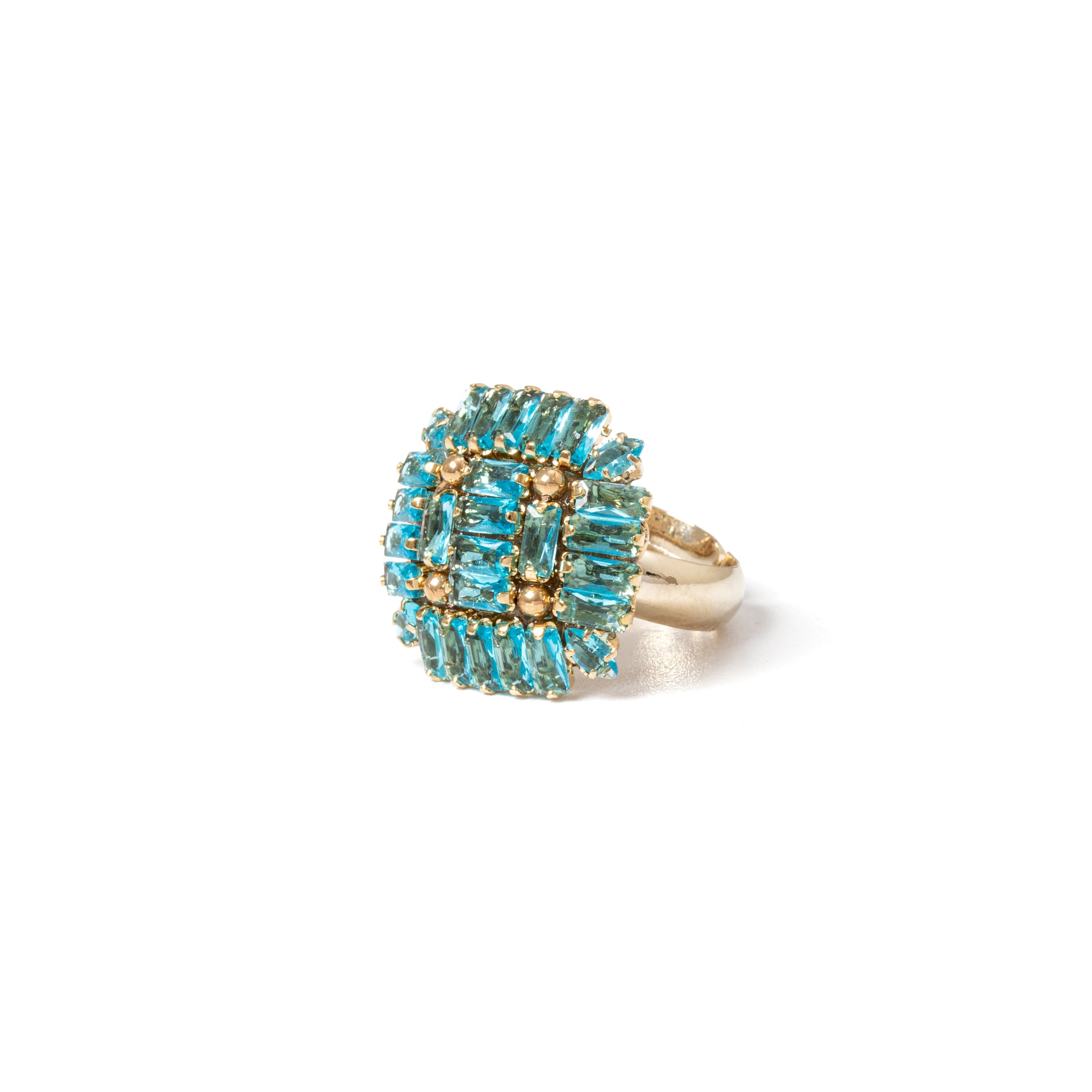 Anello cupola geometrica Cometa - Turchese - Sodini Bijoux