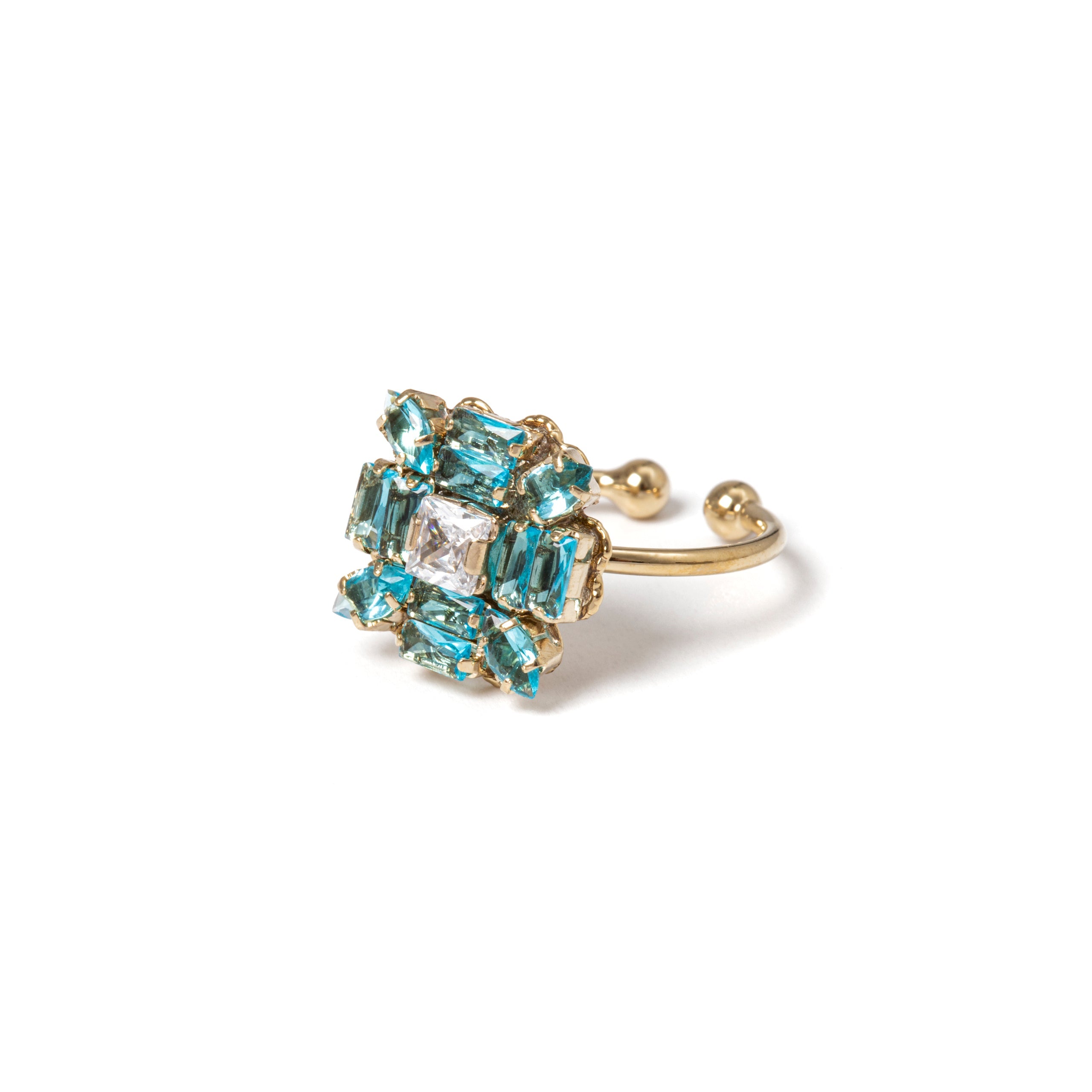 Anello fiore di cristalli Cometa - Turchese - Sodini Bijoux