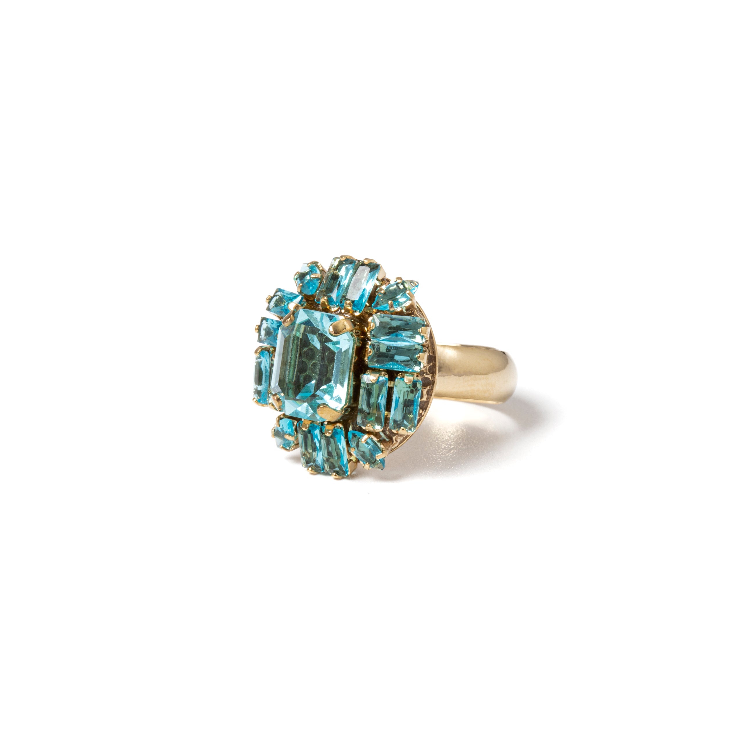 Anello con cristalli geometrici Cometa - Turchese - Sodini Bijoux