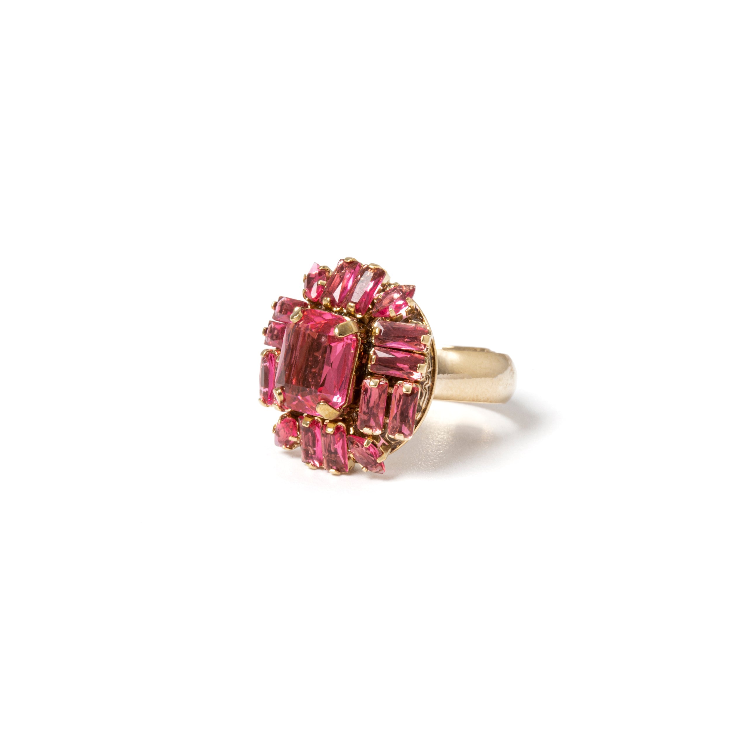 Anello con cristalli geometrici Cometa - Rosa - Sodini Bijoux
