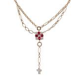 Girocollo con croce pendente Aurea - Fucsia - Sodini Bijoux