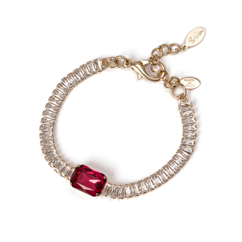 Bracciale di cristalli Aurea - Fucsia - Sodini Bijoux