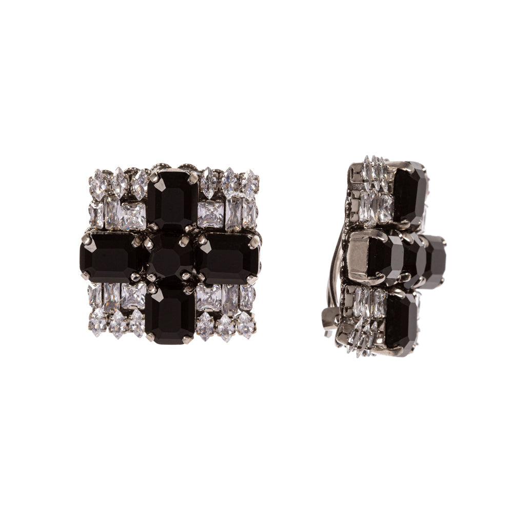 Orecchini geometrici Aurea - Nero - Sodini Bijoux