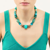 Collana boule, cilindretti, perline Essenza - Turchese - Sodini Bijoux