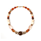 Collana boule, cilindretti, perline Essenza - Corallo - Sodini Bijoux