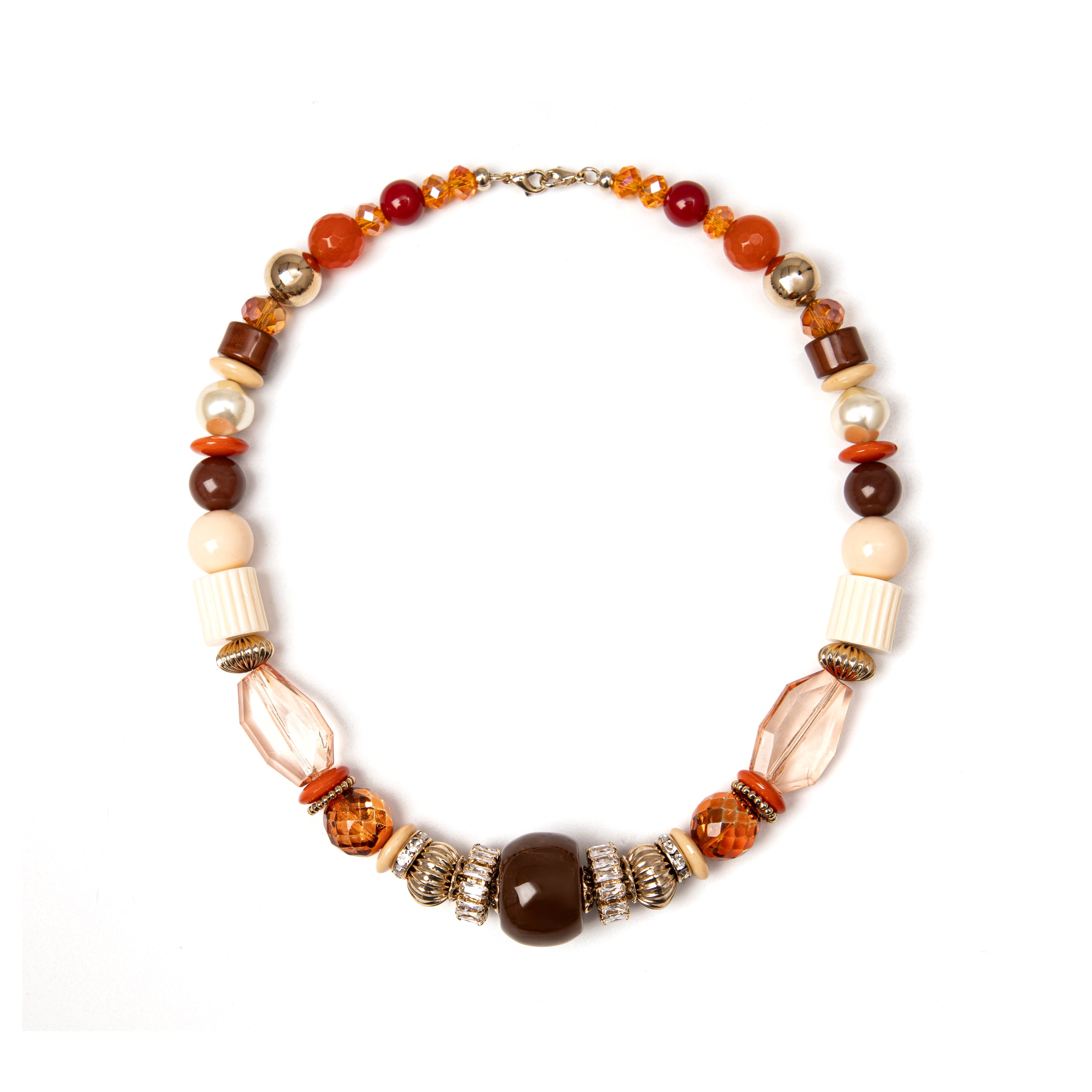 Collana boule, cilindretti, perline Essenza - Corallo - Sodini Bijoux