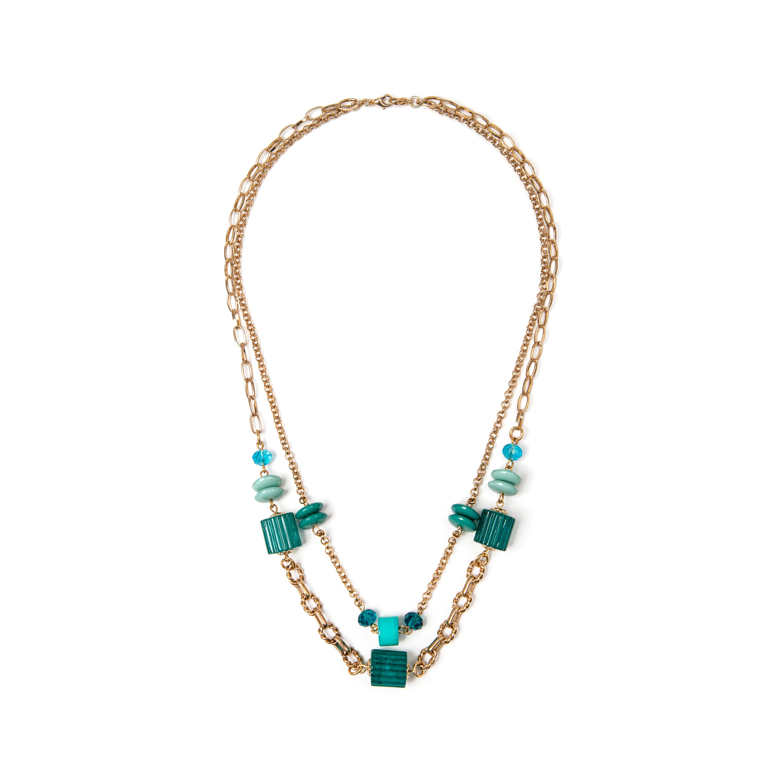 Two-strand necklace Essenza - Turquoise - Sodini Bijoux