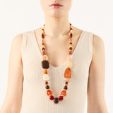 Collana lunga pietre e perline Essenza - Corallo - Sodini Bijoux