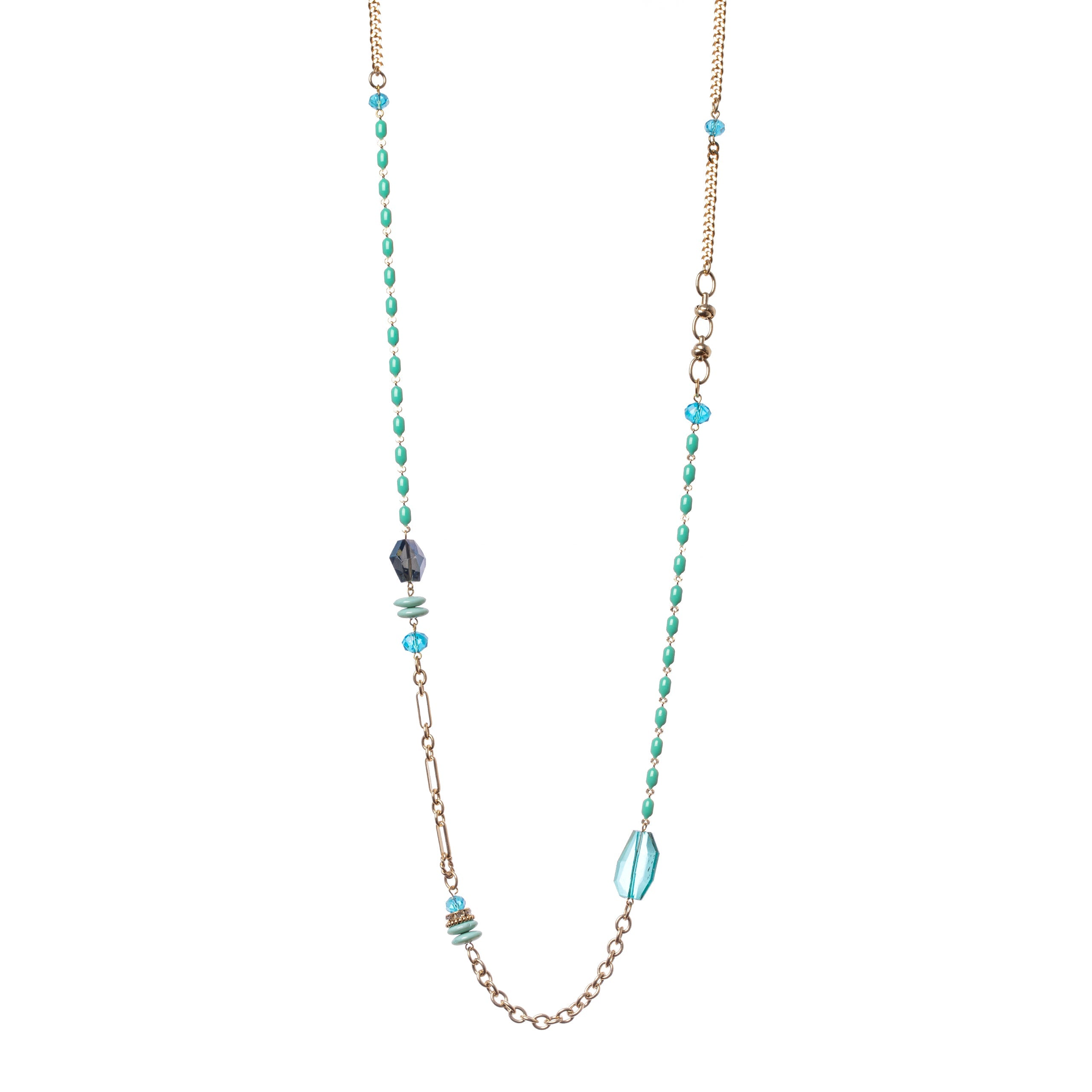 Catenga lunga con elementi in resina - Turchese - Sodini Bijoux