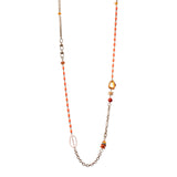 Catenga lunga con elementi in resina - Corallo - Sodini Bijoux