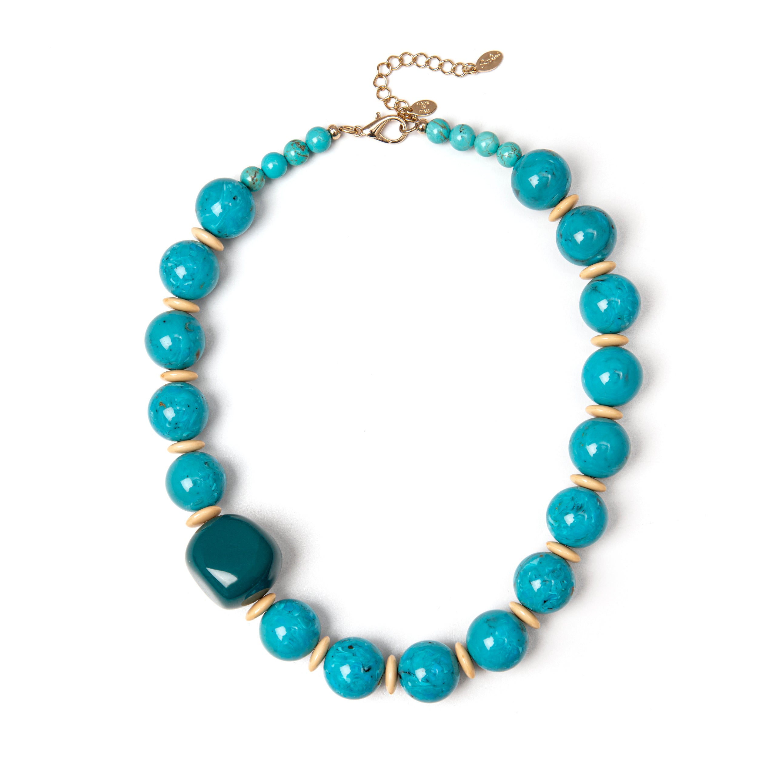 Large boule necklace Essenza - Turquoise - Sodini Bijoux