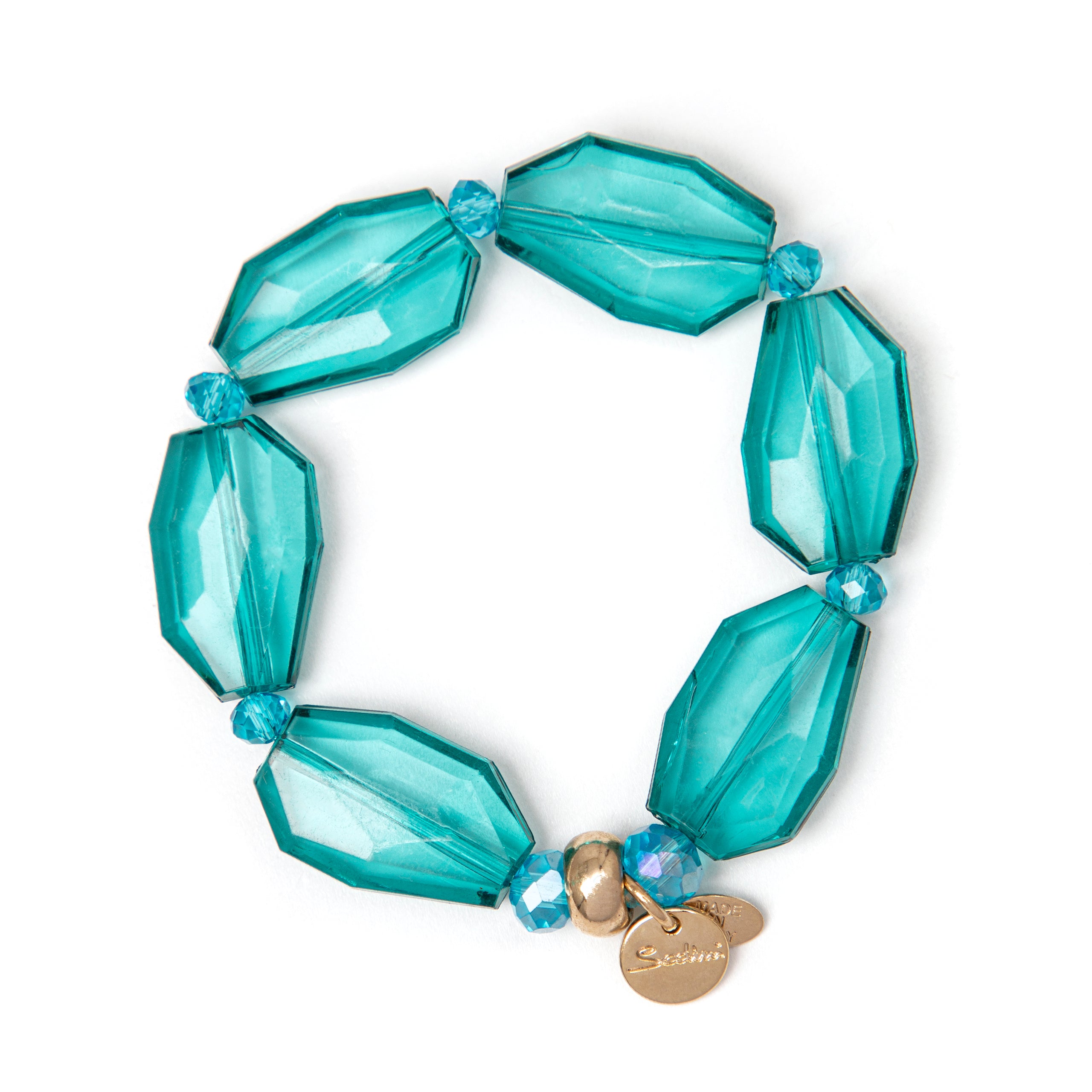 Elastic bracelet of transparent stones Essenza - Turquoise - Sodini Bijoux