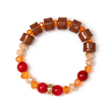 Bracciale elastico perline e cilindretti Essenza - Corallo - Sodini Bijoux
