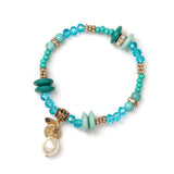 Bracciale con cristalli e  pietre in resina - Turchese - Sodini Bijoux