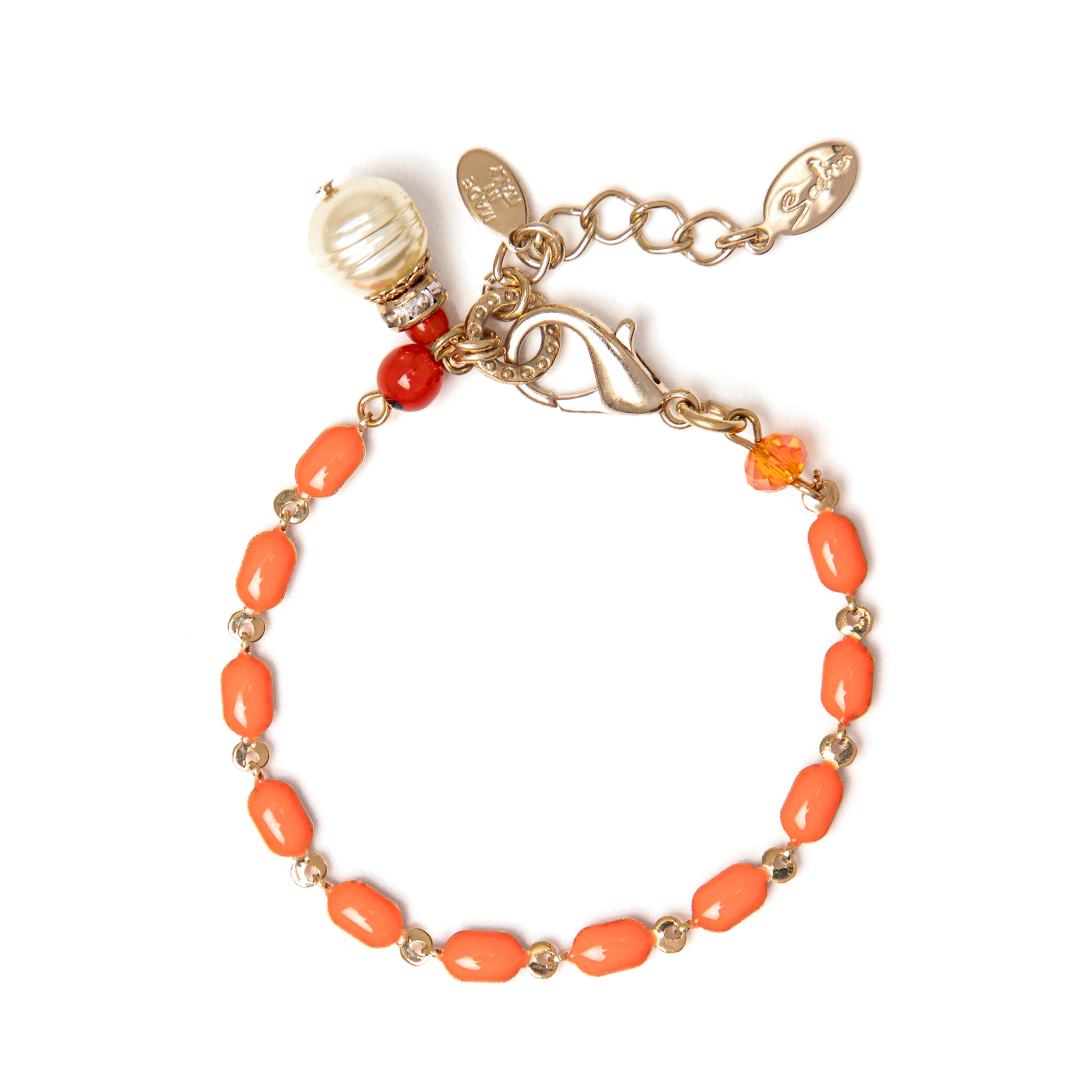 Bracciale con filo di cabochon Essenza - Arancio - Sodini Bijoux