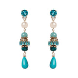 Orecchini con elementi a cascata e goccia Essenza - Turchese - Sodini Bijoux