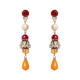 Orecchini con elementi a cascata e goccia Essenza - Corallo - Sodini Bijoux