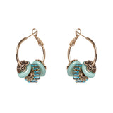 Orecchini cerchio e charm Essenza - Turchese - Sodini Bijoux