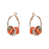 Orecchini cerchio e charm Essenza - Corallo - Sodini Bijoux