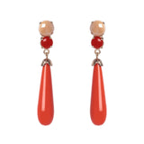 Orecchini con goccia lunga Essenza - Corallo - Sodini Bijoux