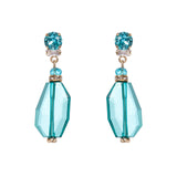 Orecchini con grande pietra trasparente Essenza - Turchese - Sodini Bijoux