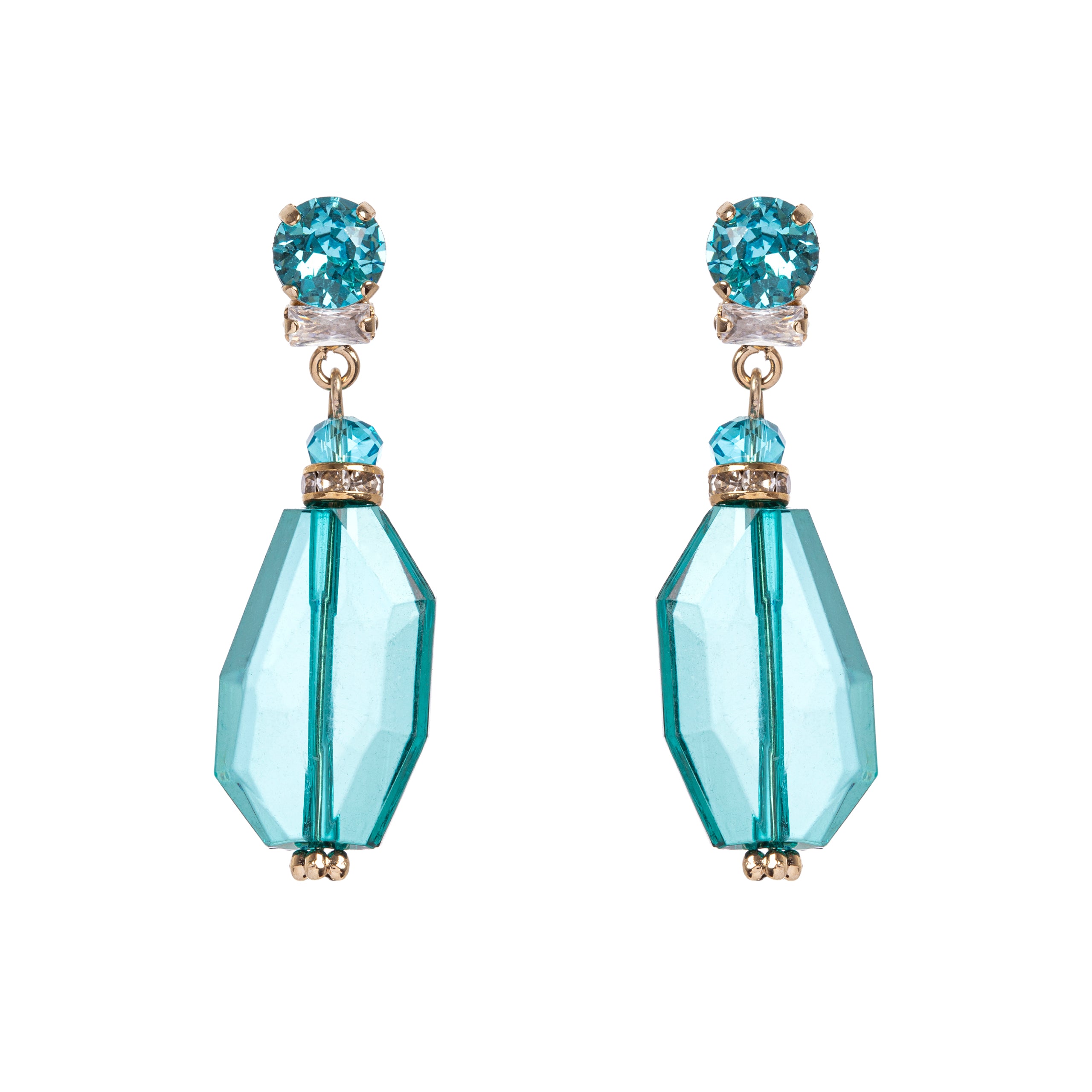Orecchini con grande pietra trasparente Essenza - Turchese - Sodini Bijoux