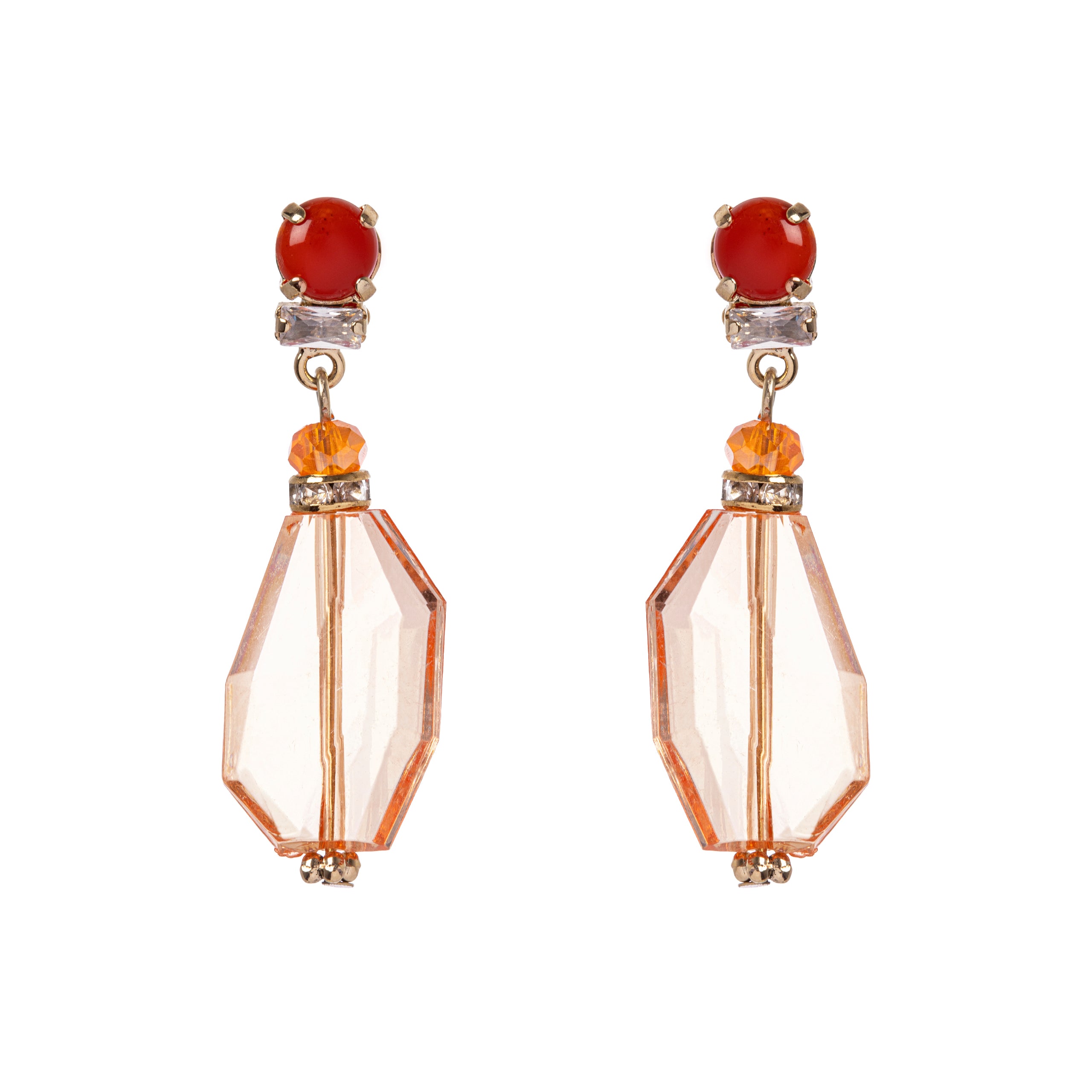 Orecchini con grande pietra trasparente Essenza - Arancio - Sodini Bijoux