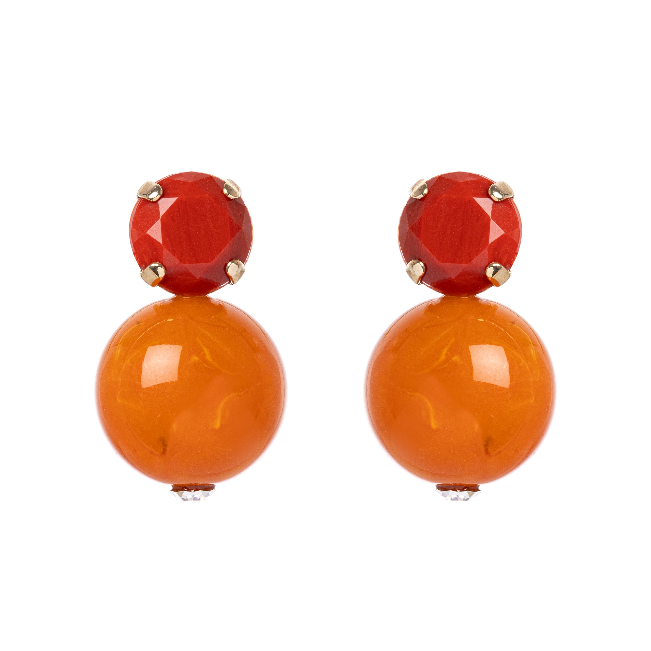Orecchini a due elementi congiunti Essenza - Arancio - Sodini Bijoux