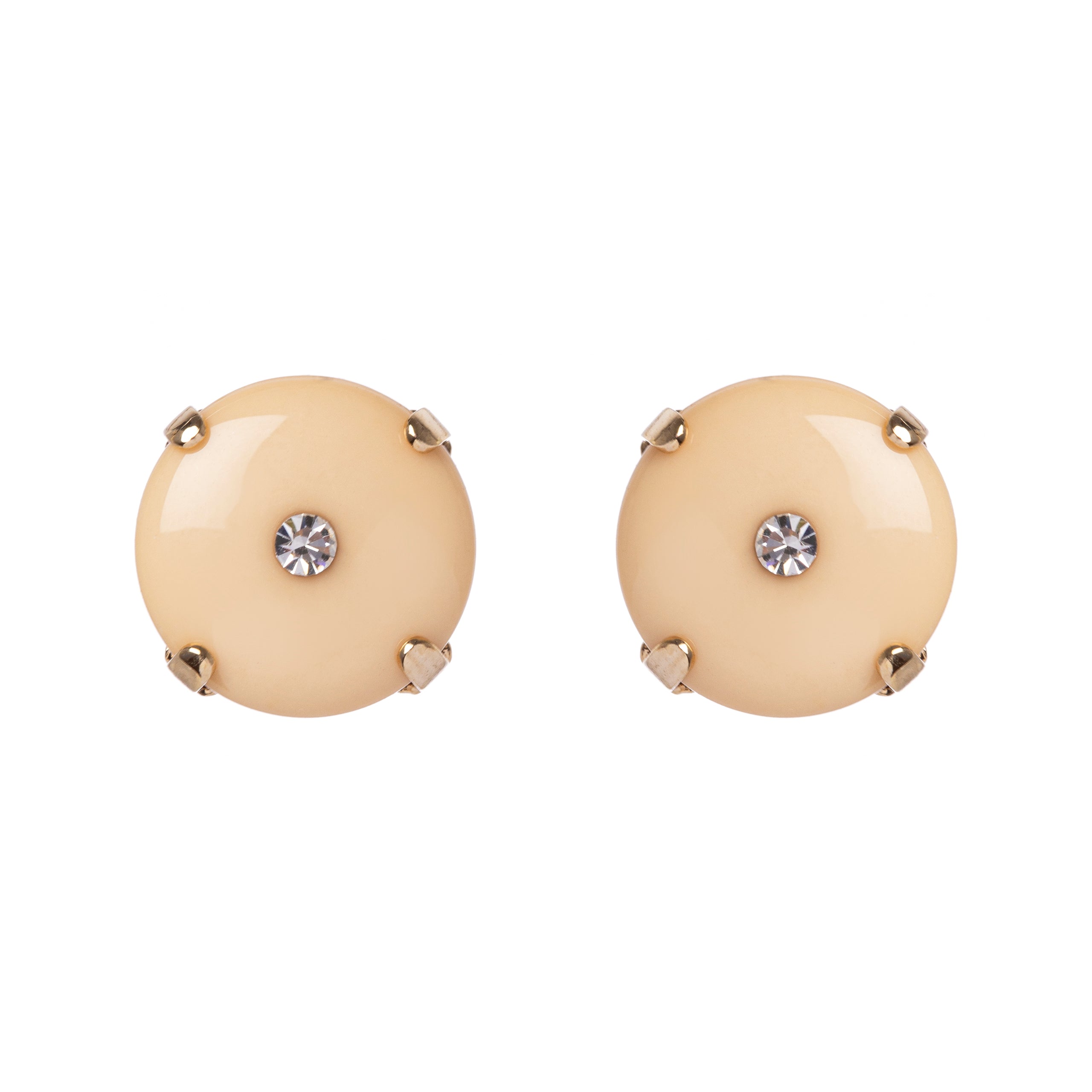 Discus and rhinestone earrings Essenza - Ivory - Sodini Bijoux
