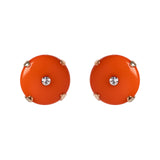 Disc earrings and rhinestones Essenza - Coral - Sodini Bijoux