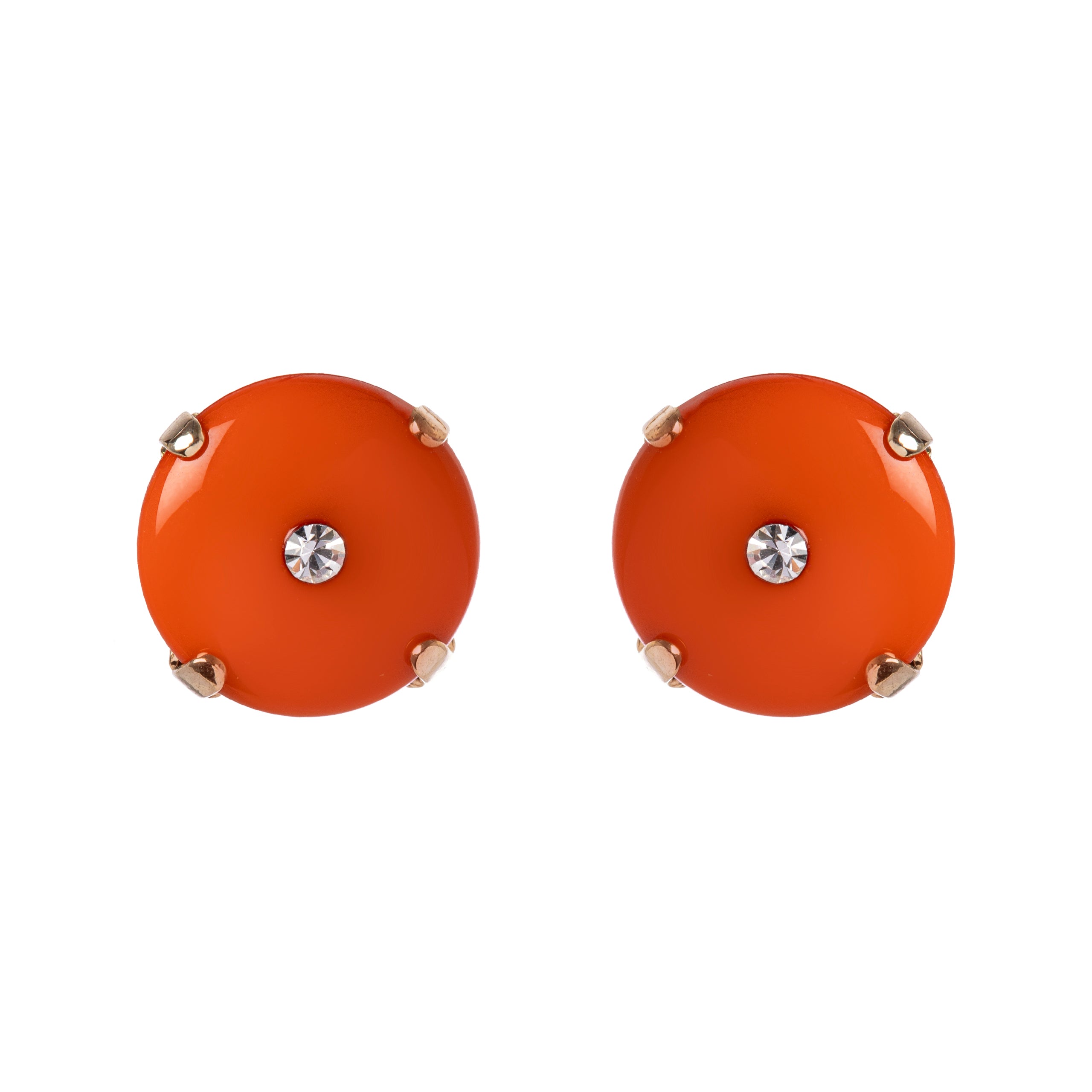 Orecchini a dischetto e strass Essenza - Corallo - Sodini Bijoux