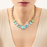 Girocollo cristalli e charm Faville turchese - Turchese - Sodini Bijoux