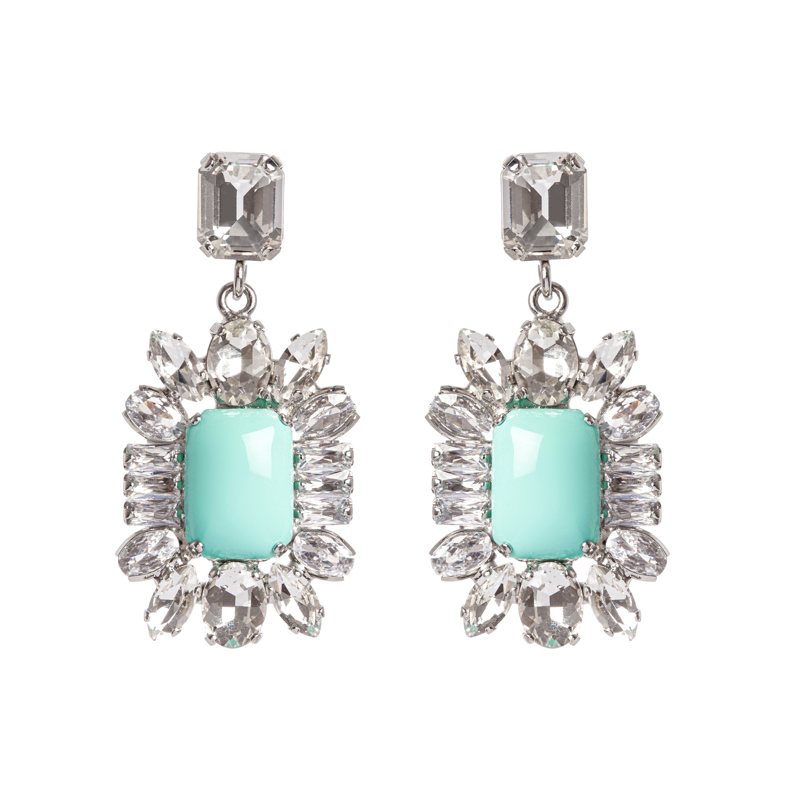 Orecchini cristallo e charm Faville turchese - Turchese - Sodini Bijoux