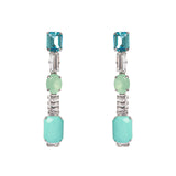 Cubic zirconia wire earrings Faville Blue - Turquoise - Sodini Bijoux