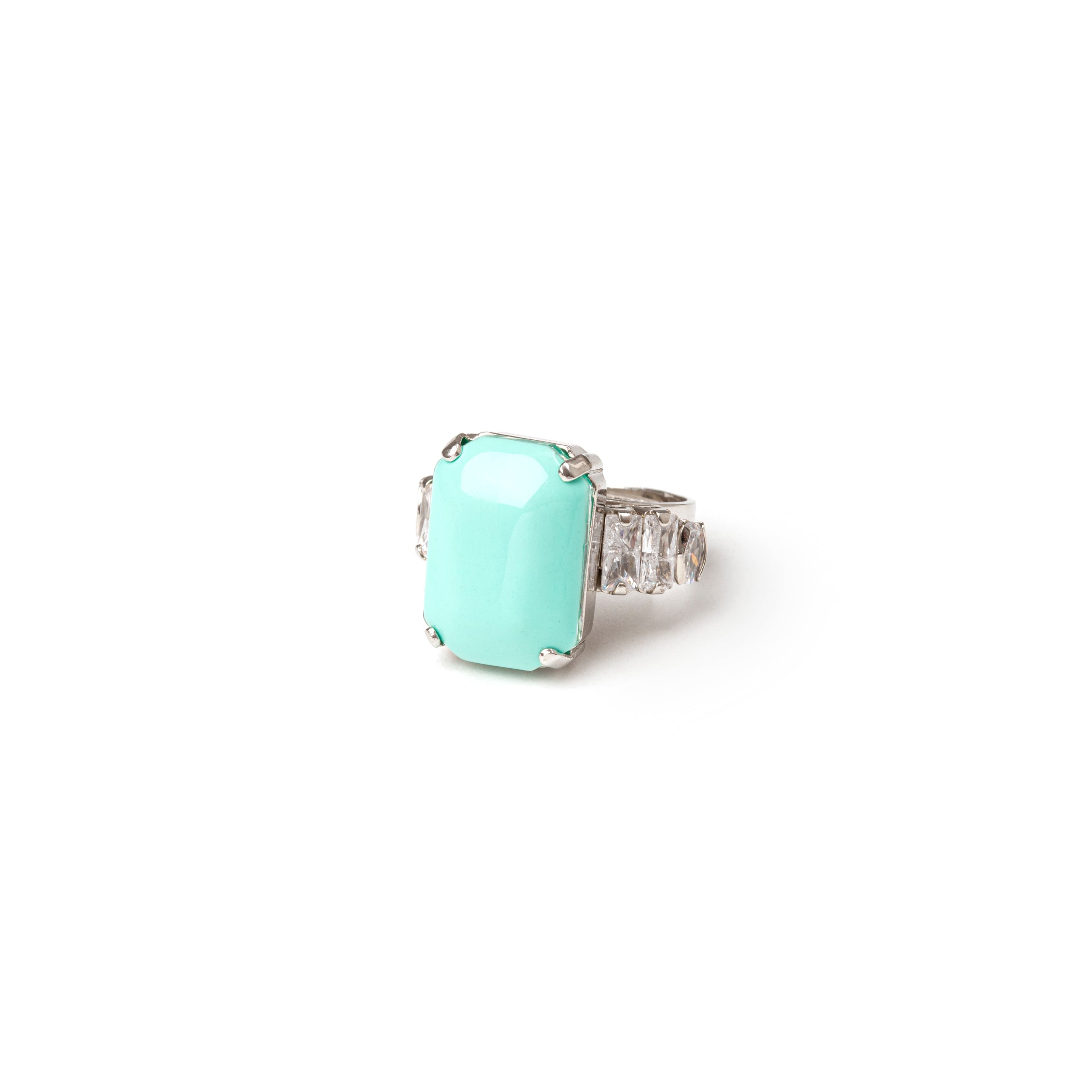 Ring with large cabochon Faville Blue - Turquoise - Sodini Bijoux