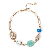 Collana corta con elementi in resina e smaltati - Multicolor - Sodini Bijoux