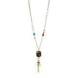 Long necklace with cascading pendants Partenope - Multicolor - Sodini Bijoux