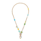 Collana lunga con elementi in resina e pendente smaltato - Multicolor - Sodini Bijoux