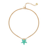 Short necklace groumette and starfish Partenope - Turquoise - Sodini Bijoux