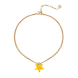 Short necklace groumette and starfish Partenope - Yellow - Sodini Bijoux